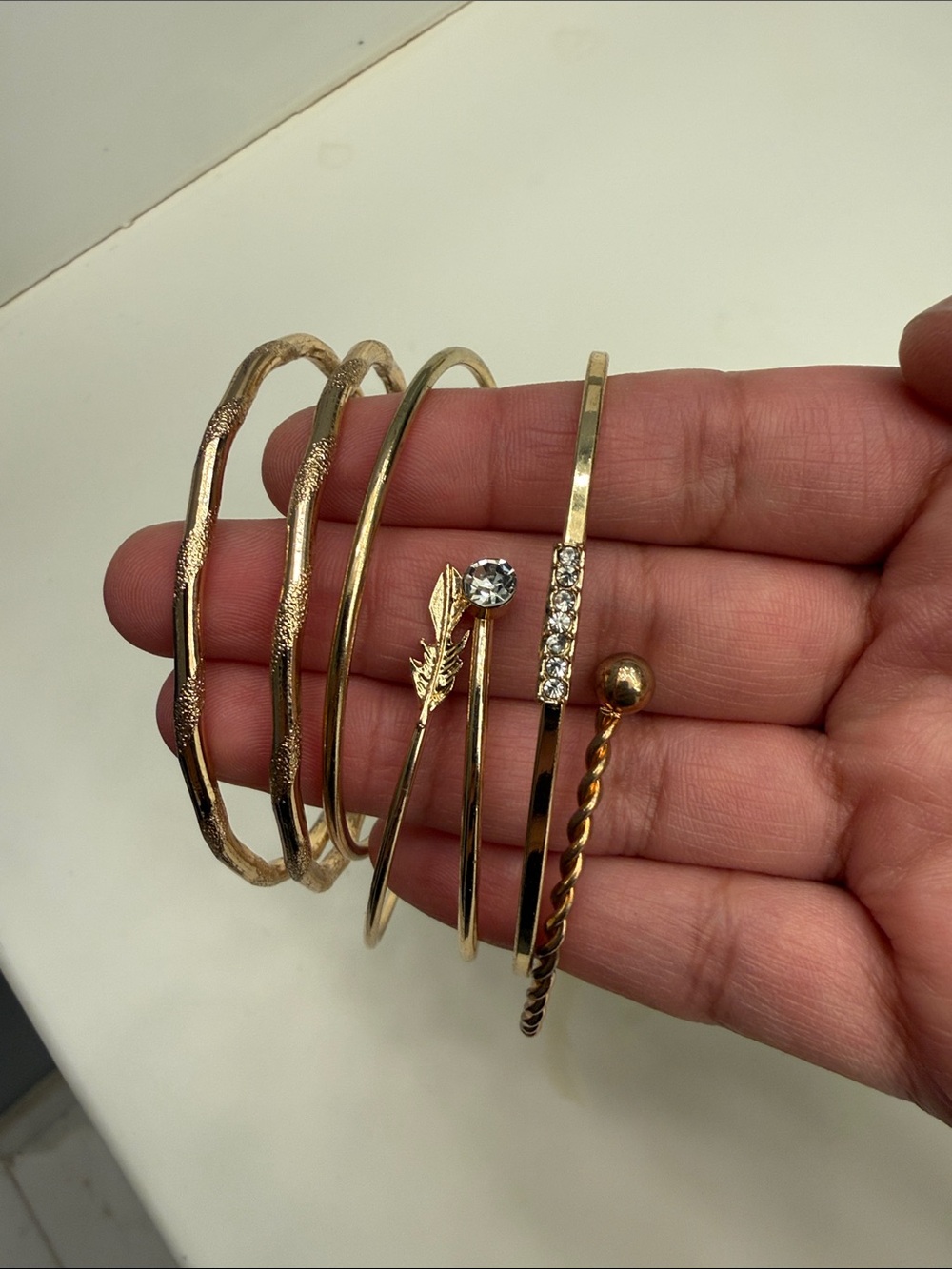 6 Gold Open Cuff Bracelet - Fashion Women Jewelry